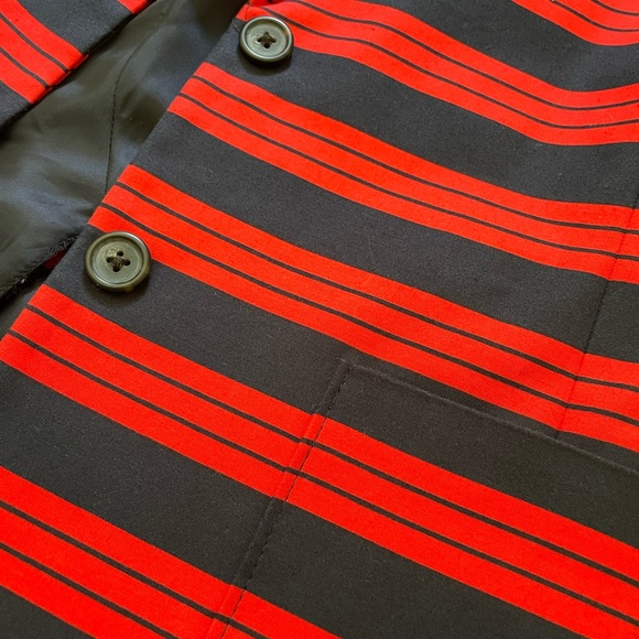 Classic Navy blue and red stripe jacket with pockets - Picture 4 of 5